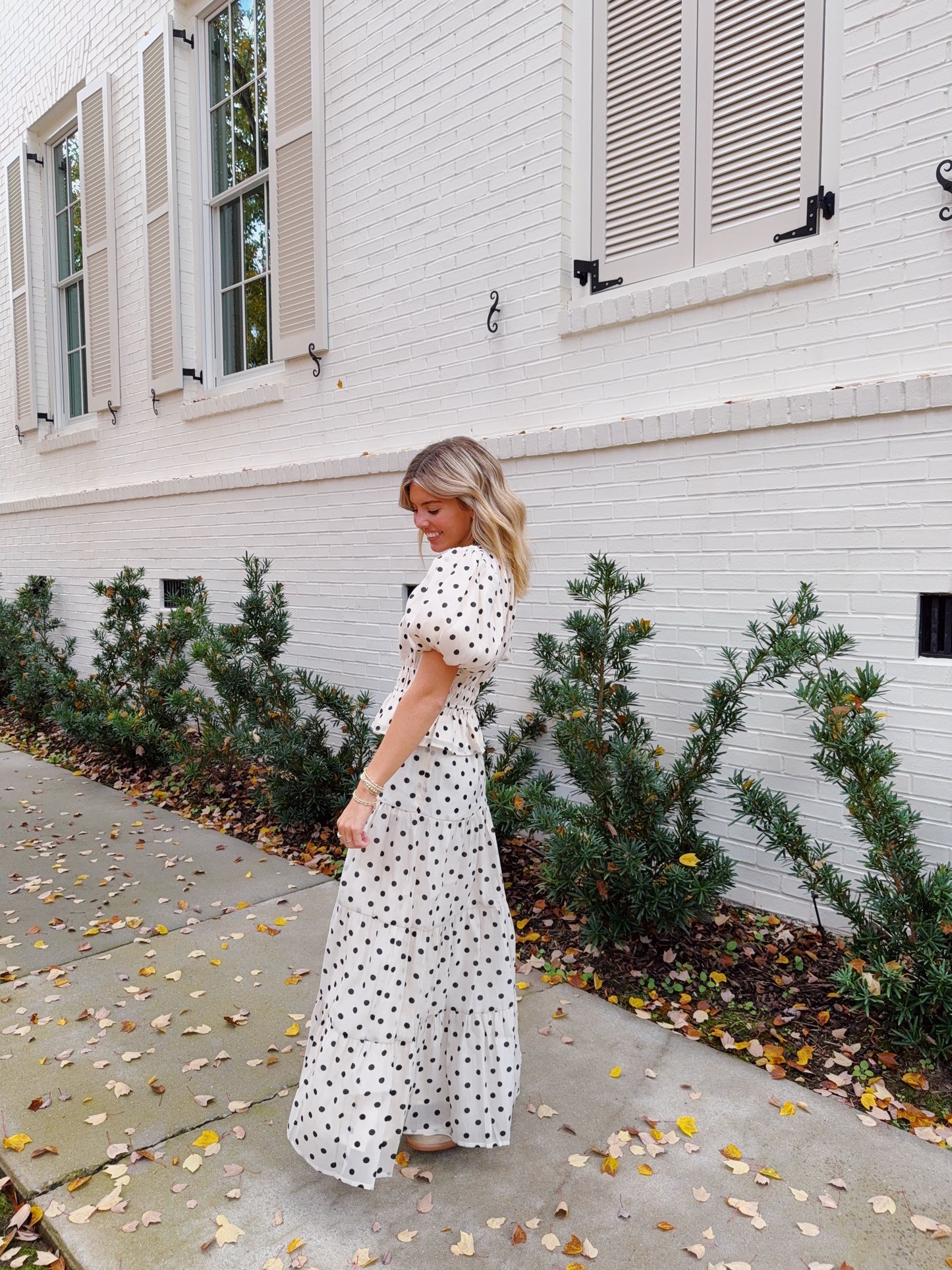 Lucy Polka Dot Bubble Sleeve Top