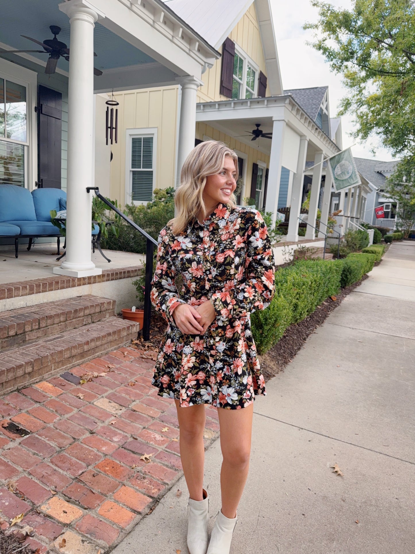 Hazel Floral Button Dress