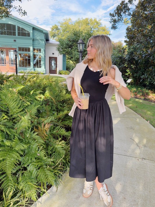 Vera Black Midi Dress