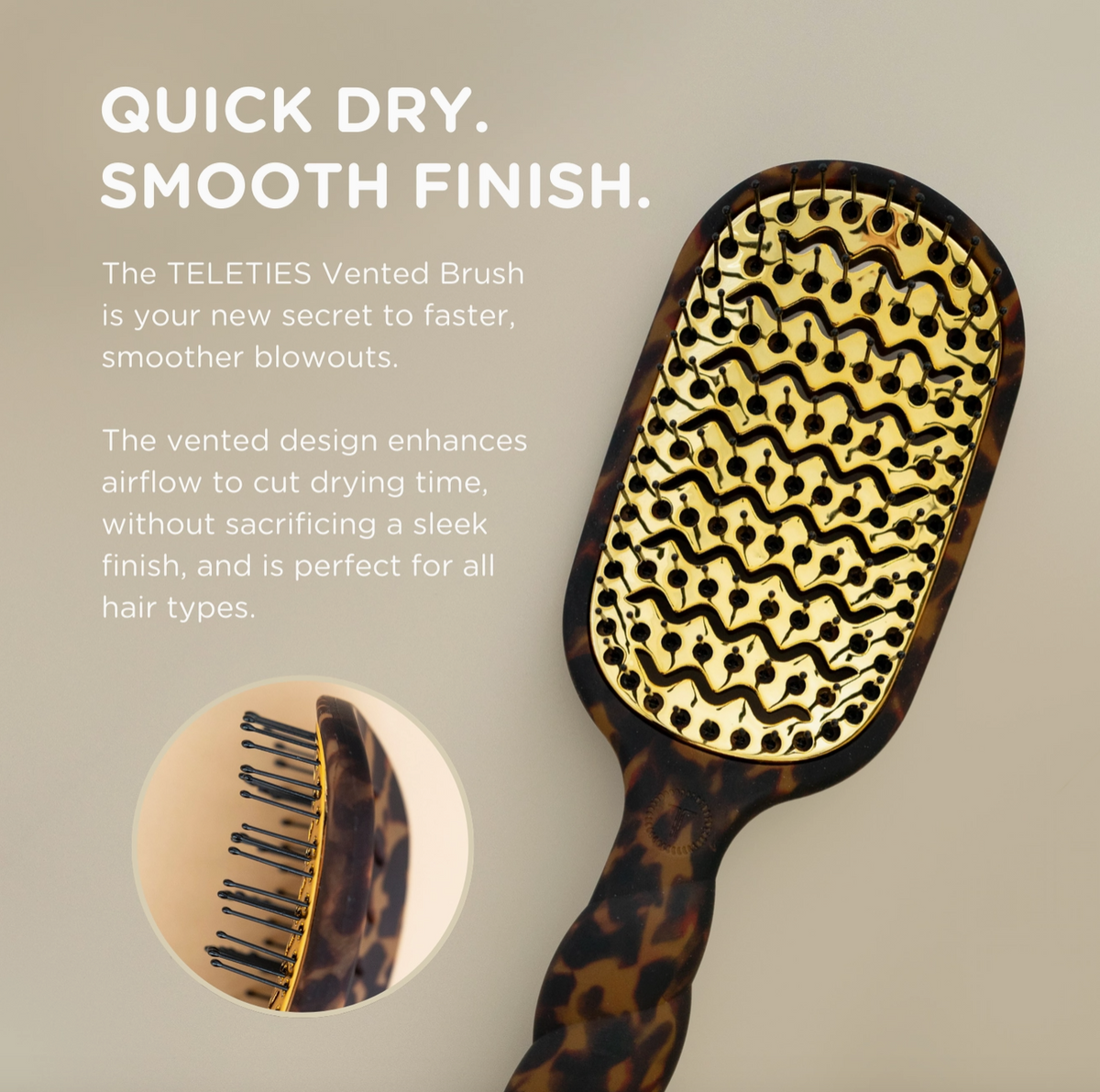 Vented Brush | Full Size | Tortoise- Teletie