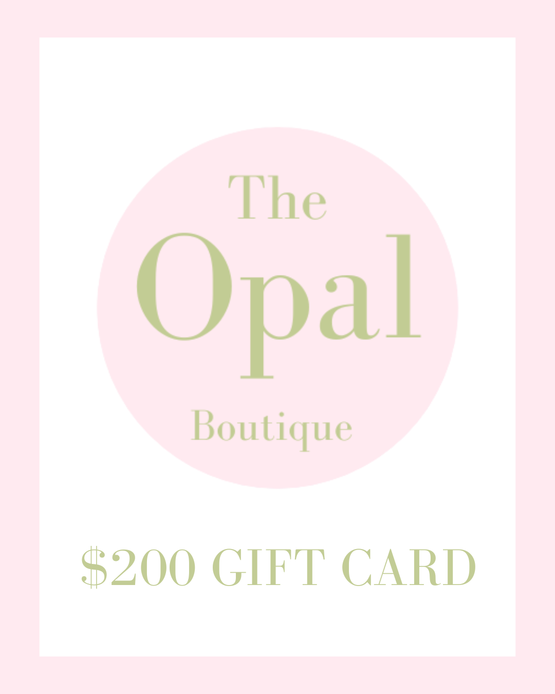 The Opal Boutique Digital Gift Card