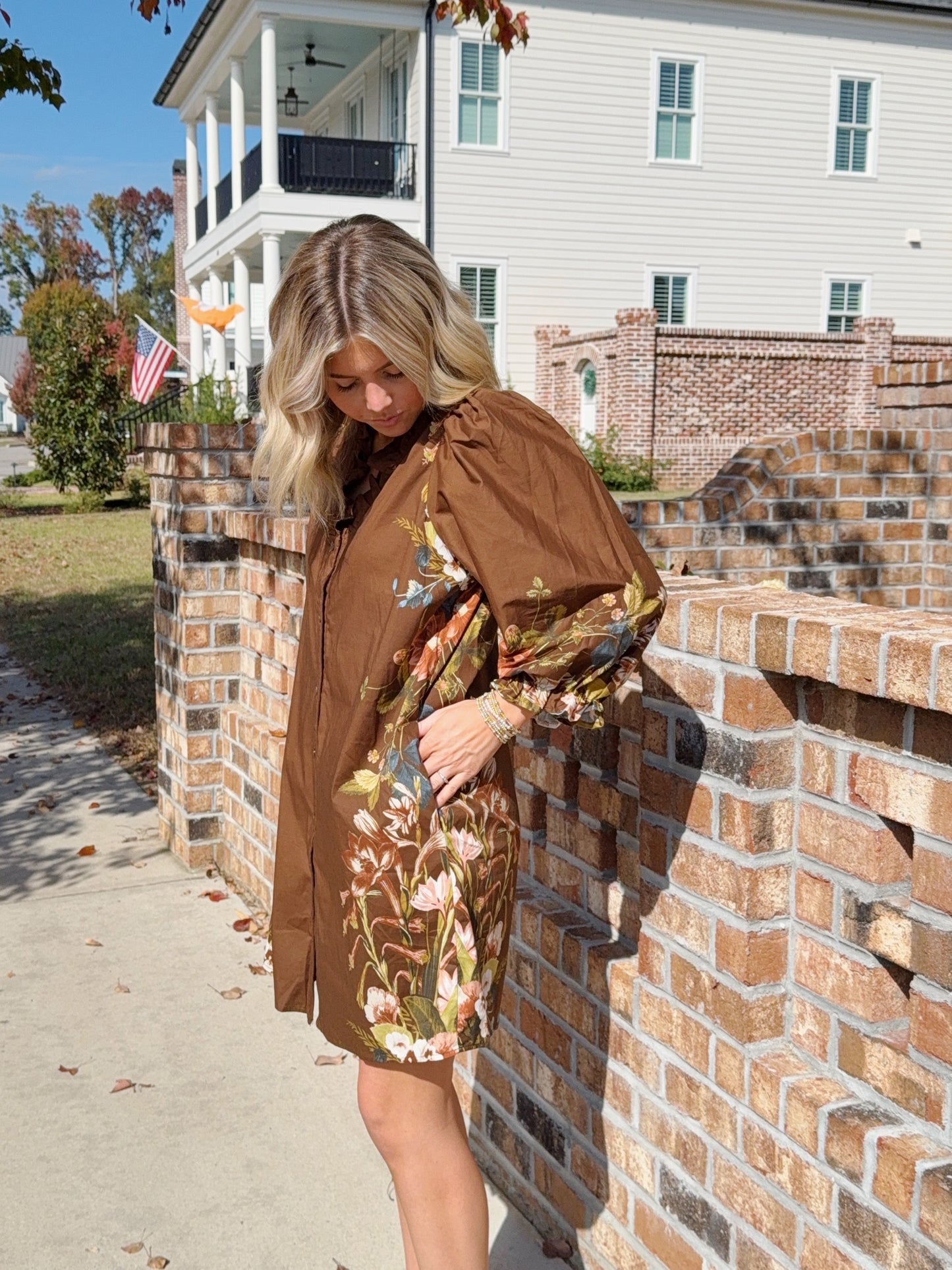 Ellie Floral Button Down Dress