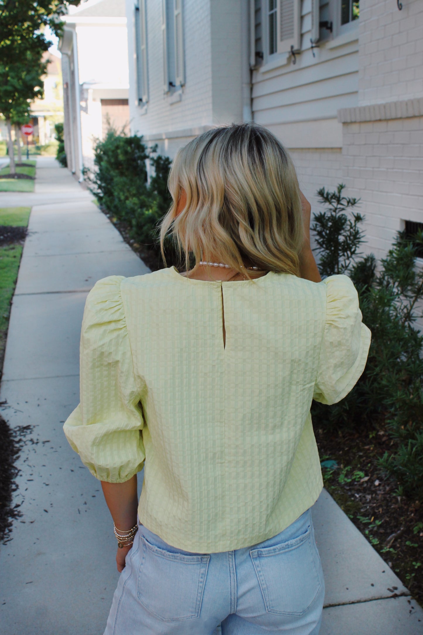 Rosa Yellow Puff Sleeve Top