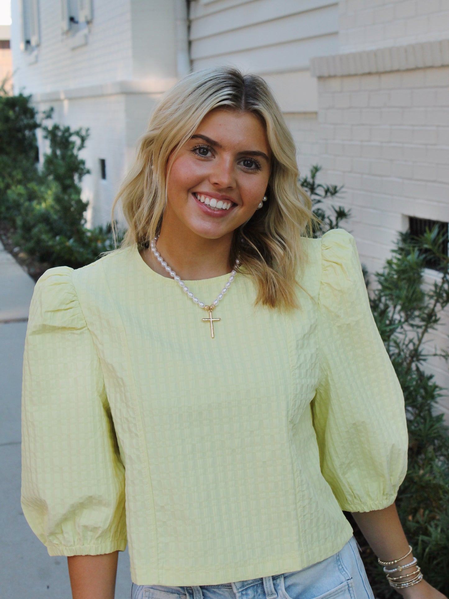 Rosa Yellow Puff Sleeve Top