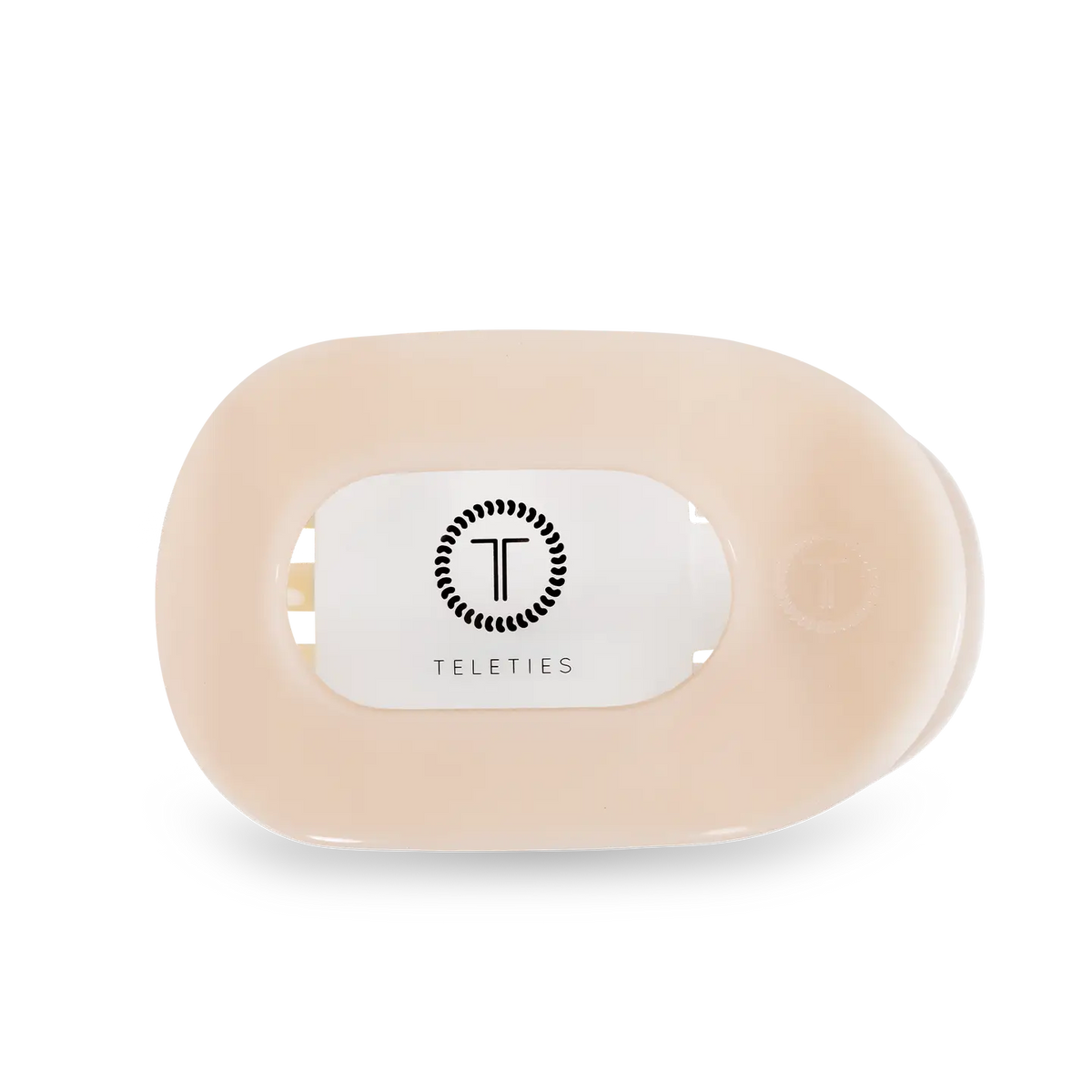 Almond Beige Small Flat Round Hair Clip