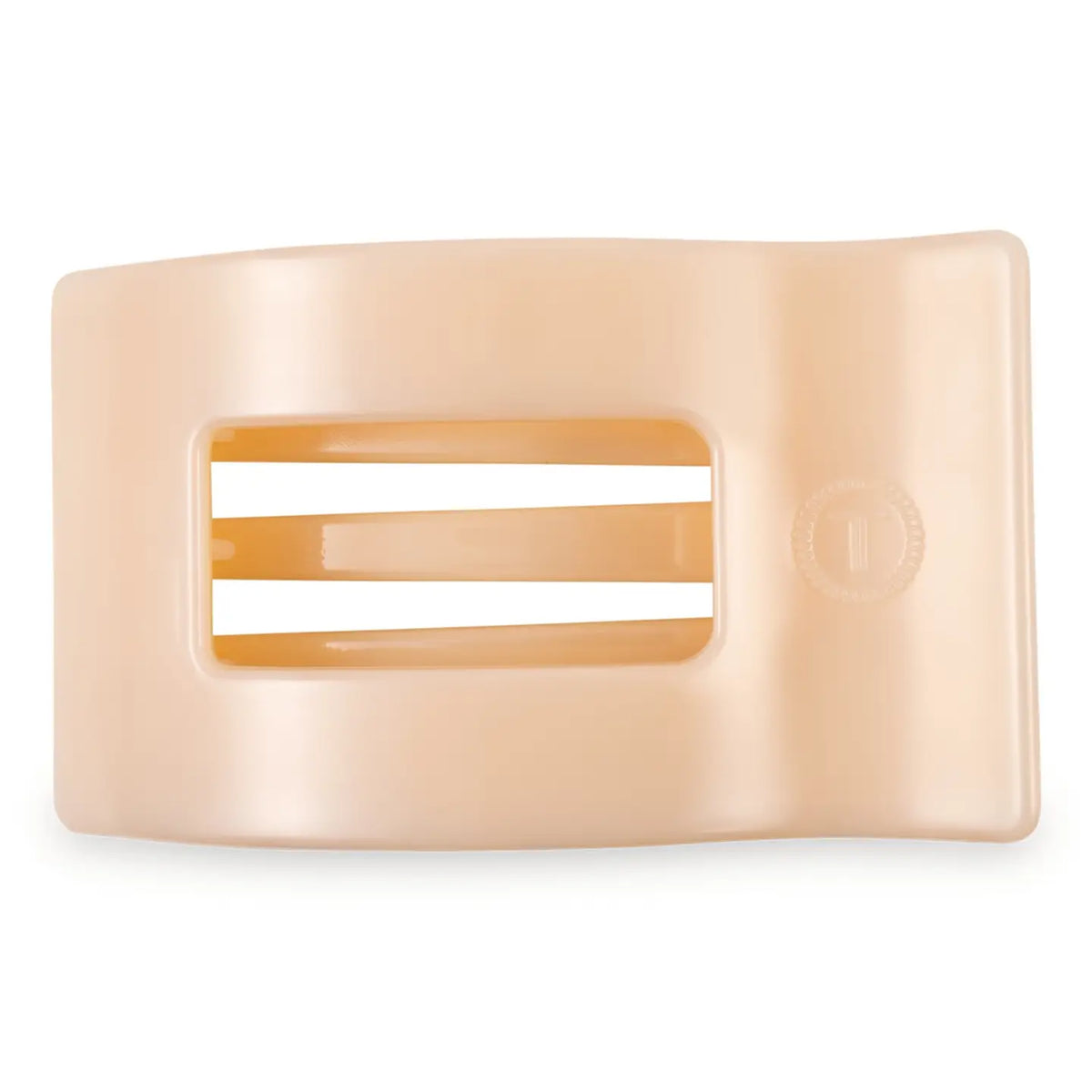 Almond Beige Medium Flat Rectangle Hair Clip