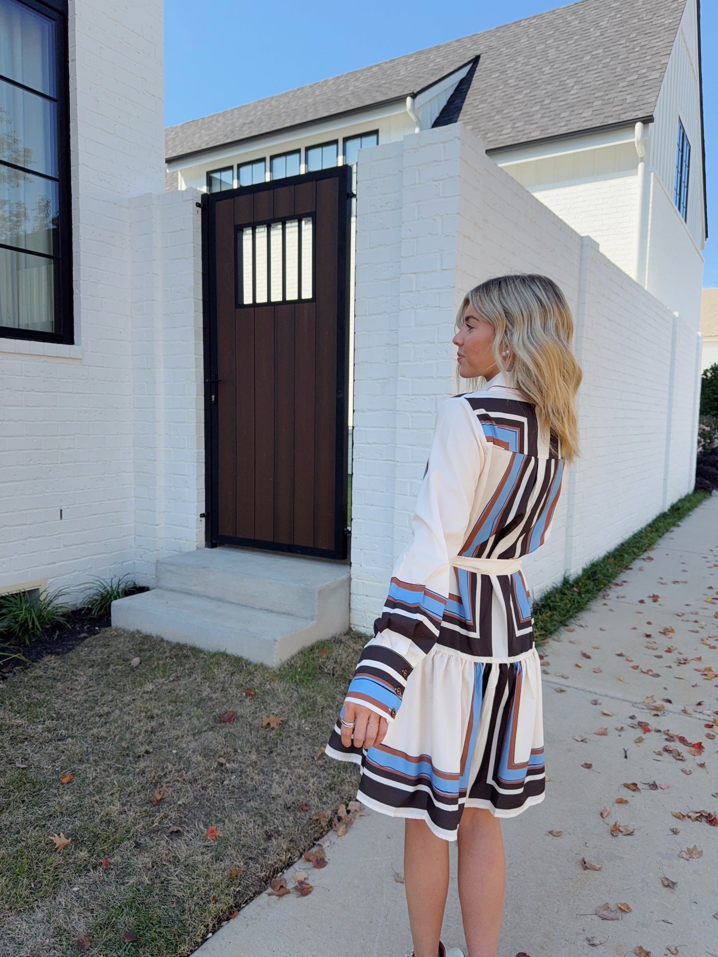Harlow Striped Button Down Mini Dress
