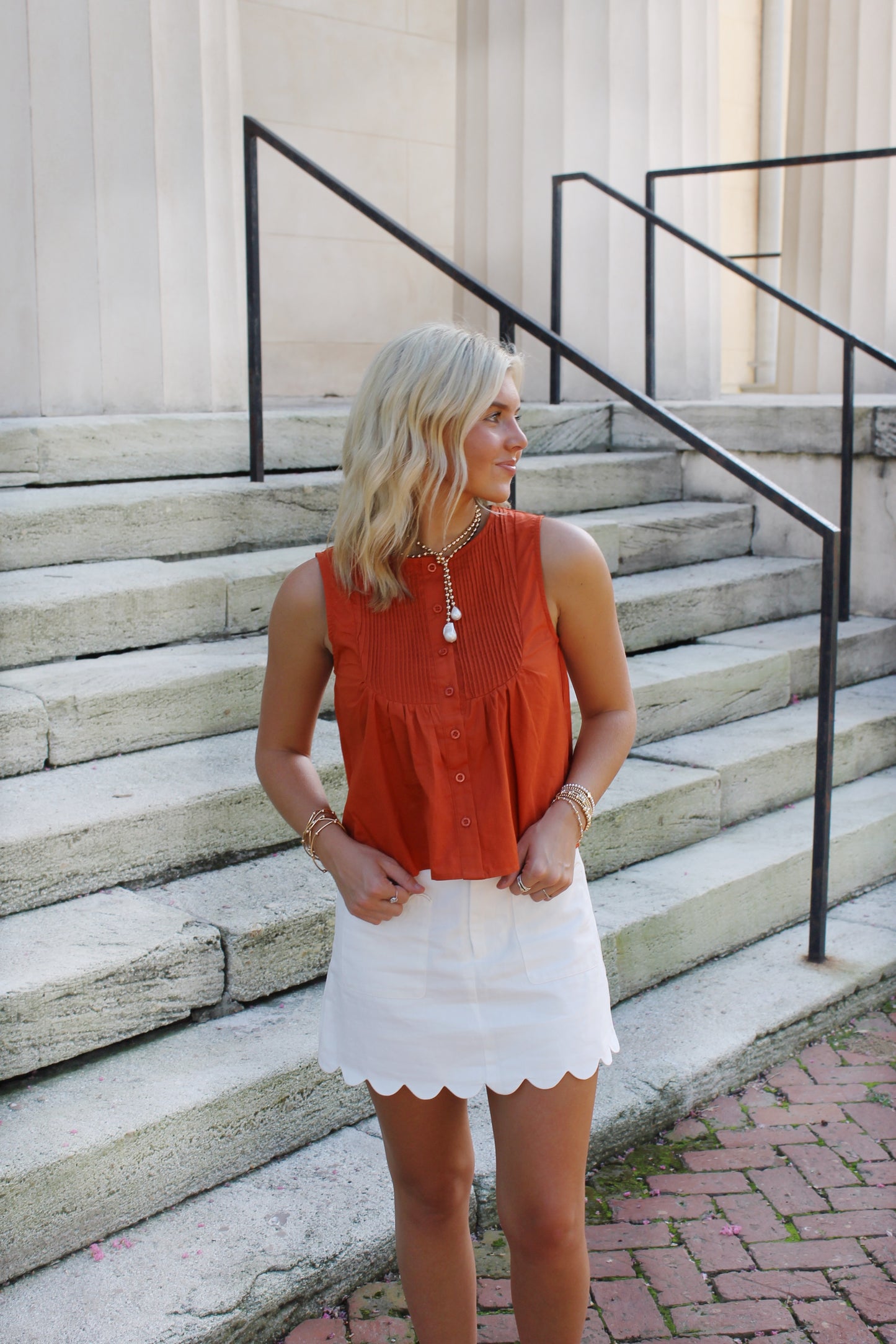 Jen Scalloped Mini Skirt