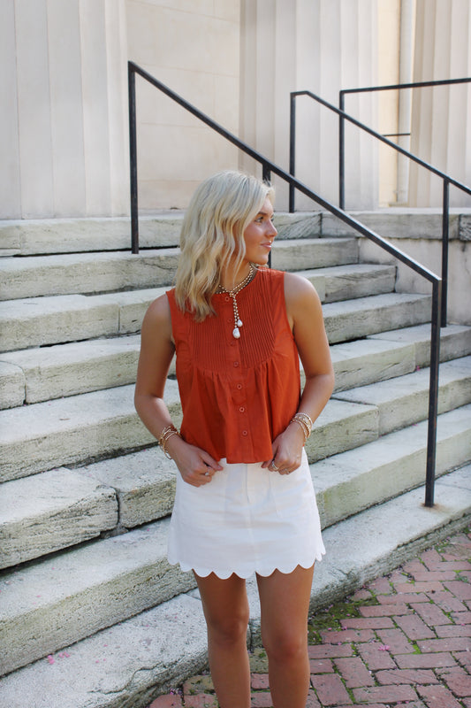 Jen Scalloped Mini Skirt