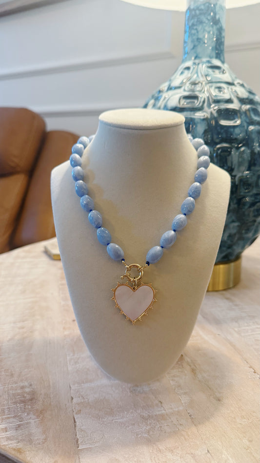Blue Muse Heart Necklace