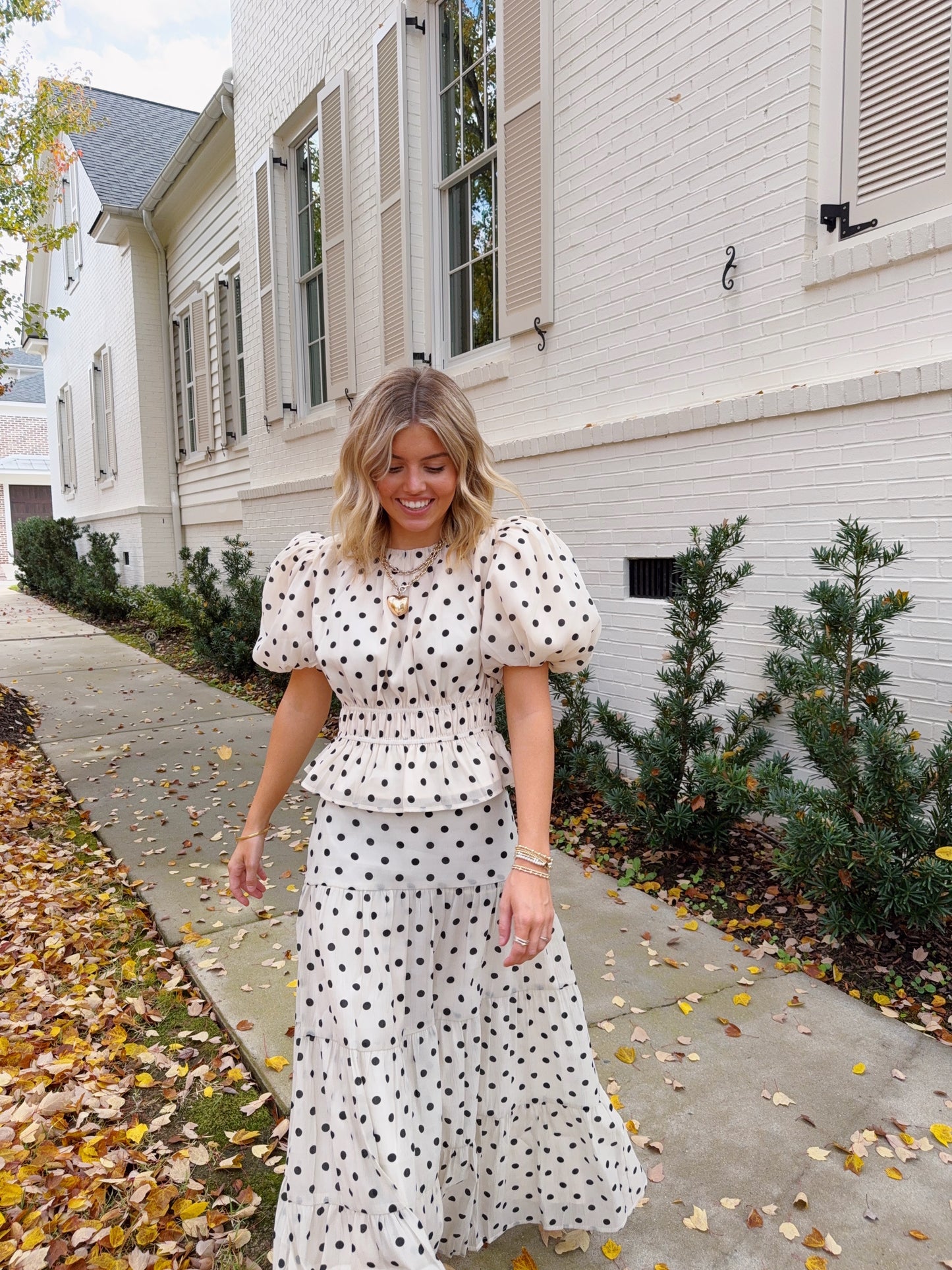 Lucy Polka Dot Bubble Sleeve Top