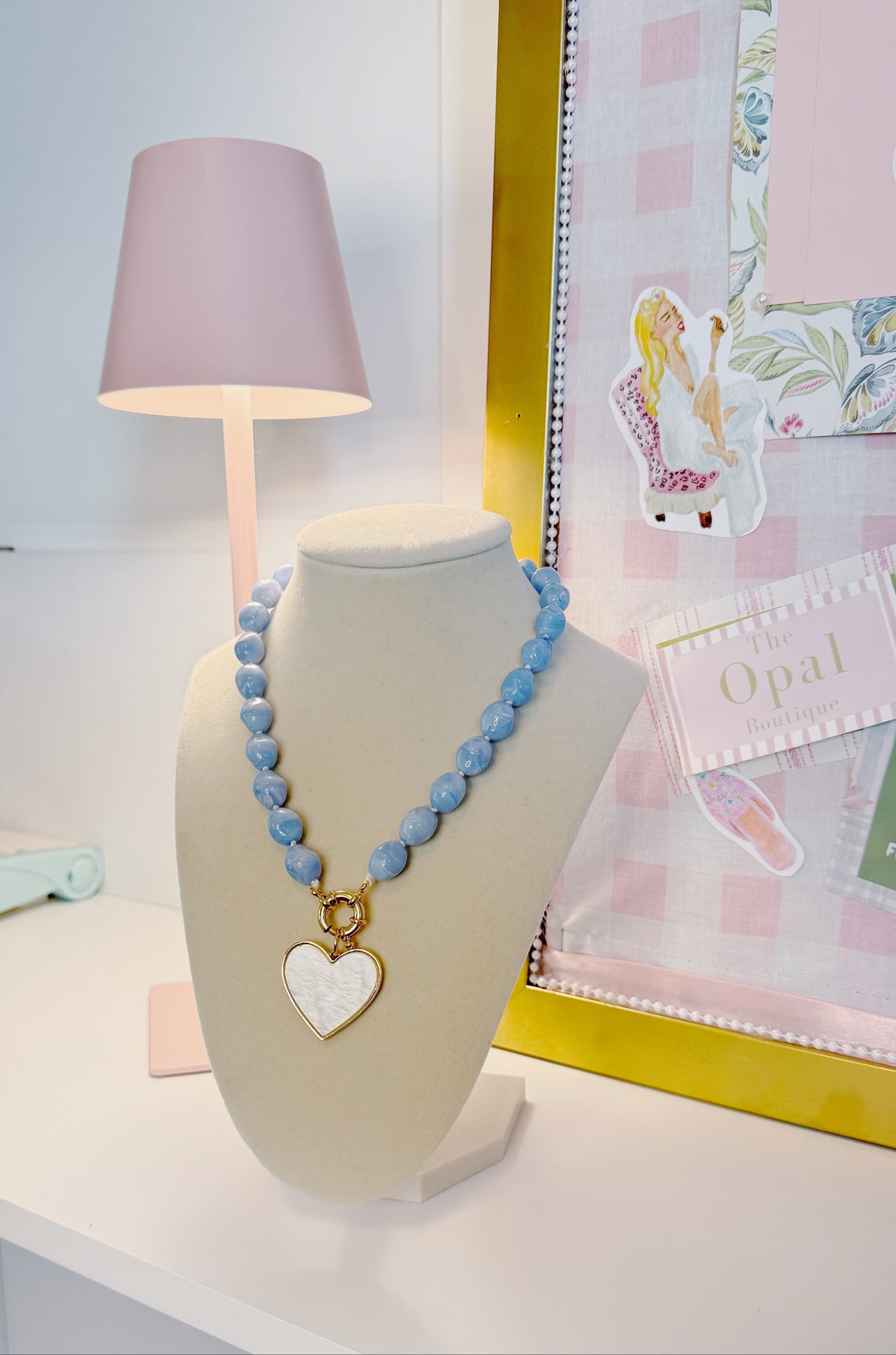 Blue Muse Heart Necklace
