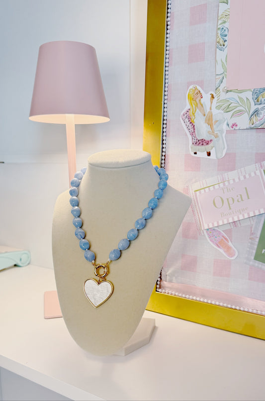 Blue Muse Heart Necklace
