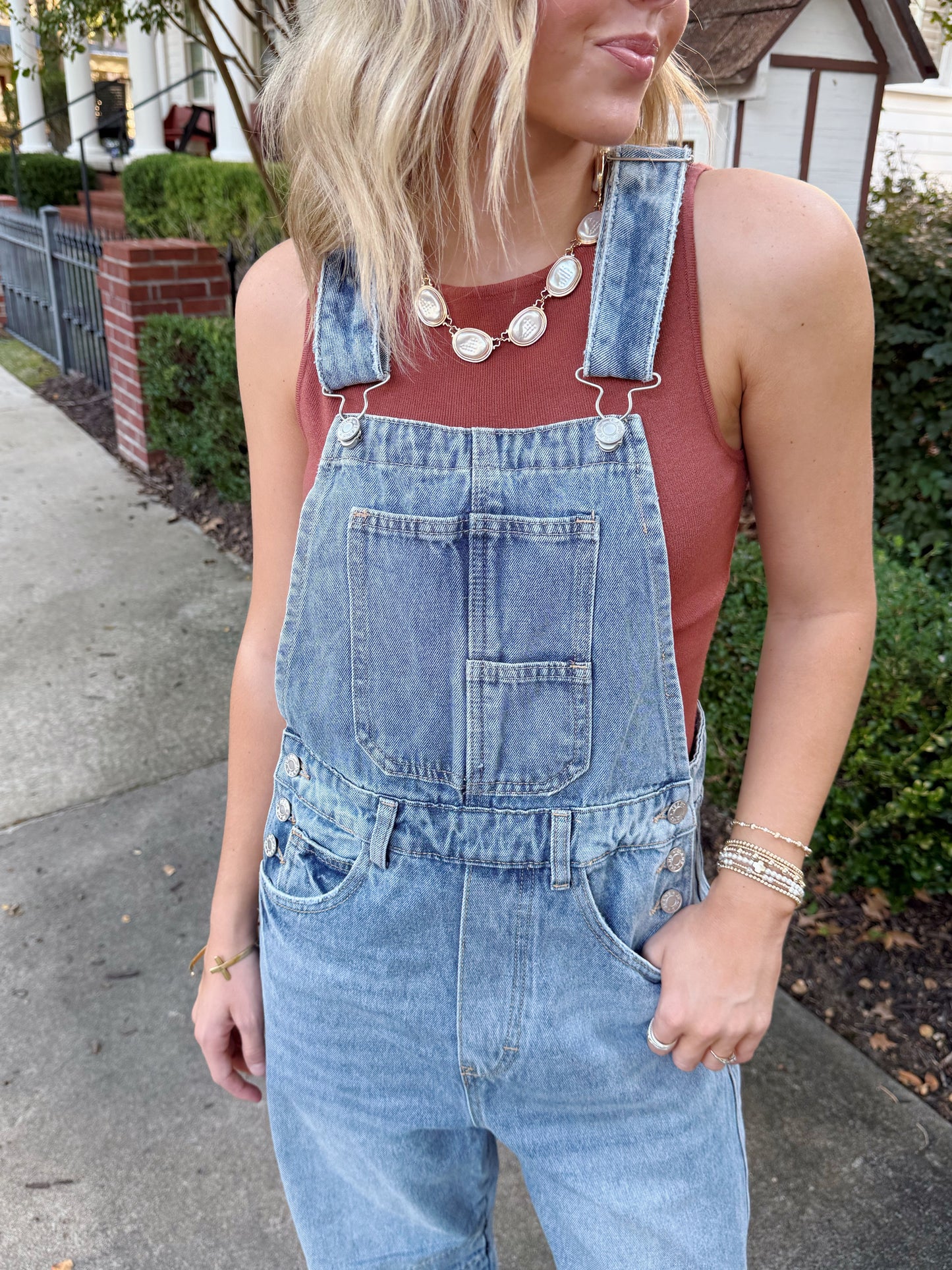Aspen Barrel Leg Denim Overalls