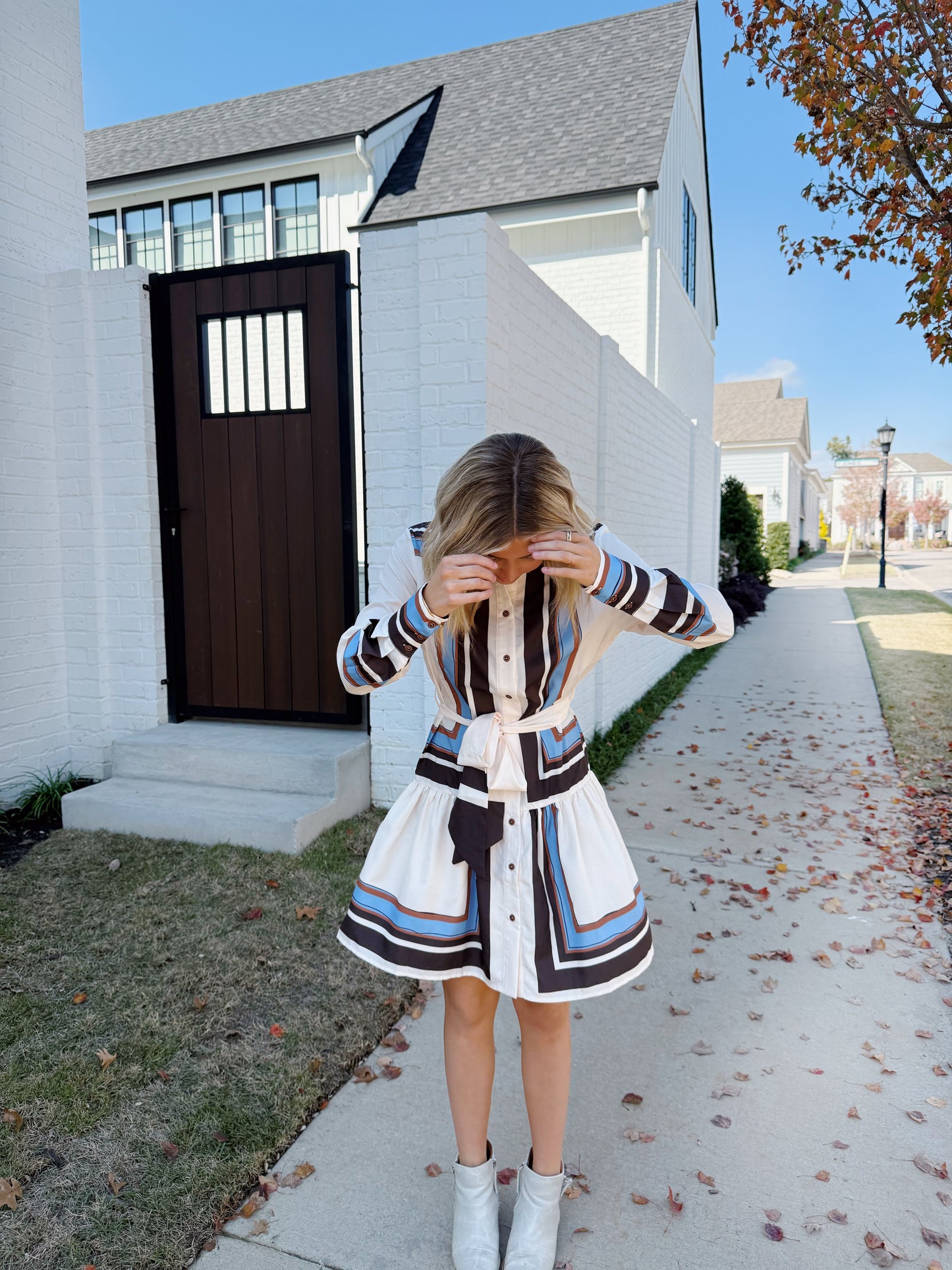 Harlow Striped Button Down Mini Dress
