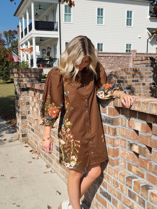 Ellie Floral Button Down Dress