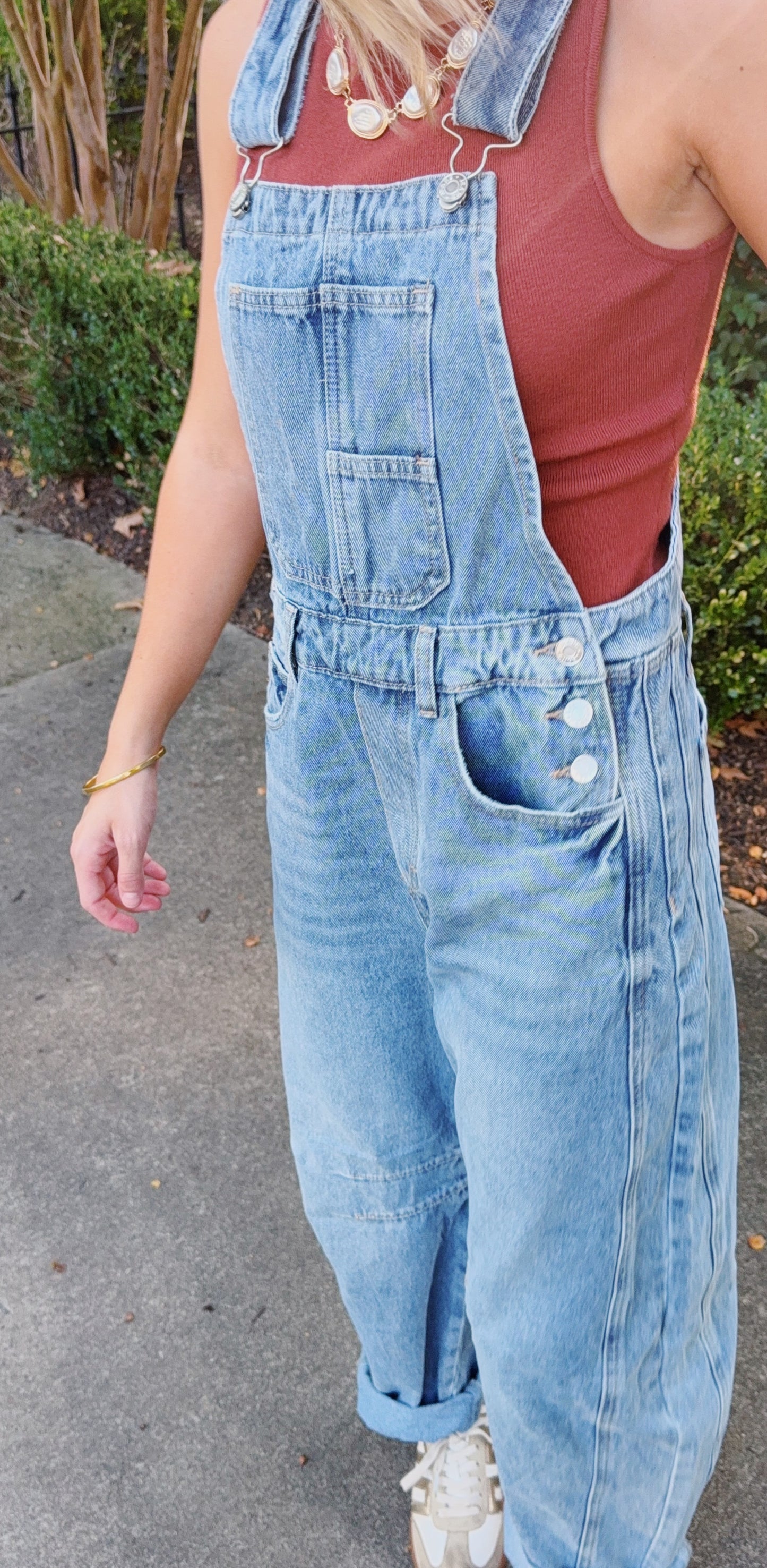 Aspen Barrel Leg Denim Overalls