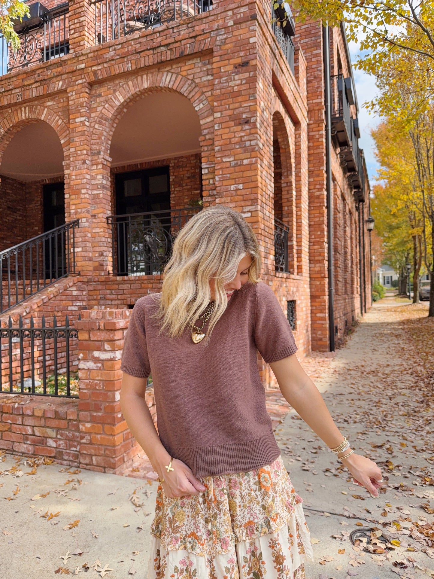 Blaire Short Sleeve Crew Neck Sweater