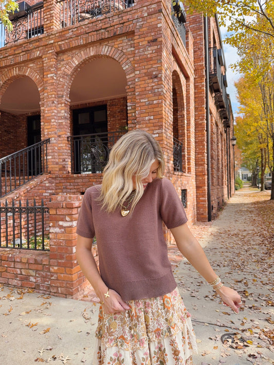 Blaire Short Sleeve Crew Neck Sweater