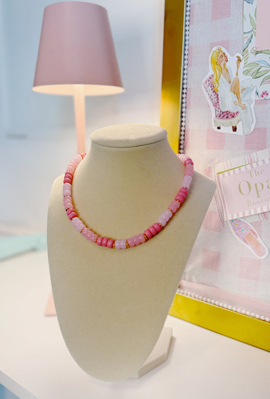 Petal Pink Beaded Necklace