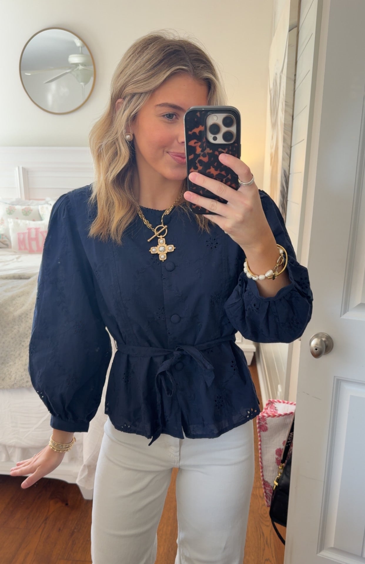 Claire Navy Top
