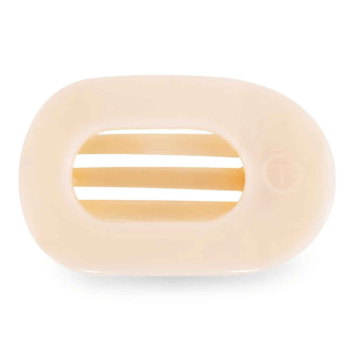 Almond Beige Small Flat Round Hair Clip